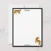 Tropical Tiger Black Botanle Safari Cats Dankeskarte (Vorderseite)