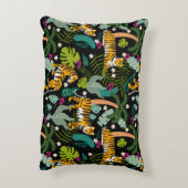 Tropical Tiger Black Botanle Safari Cats Dekokissen (Rückseite(Vertikal))