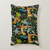Tropical Tiger Black Botanle Safari Cats Dekokissen (Vorderseite(Vertikal))