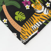 Tropical Tiger Black Botanle Safari Cats Fleecedecke (Ecke)