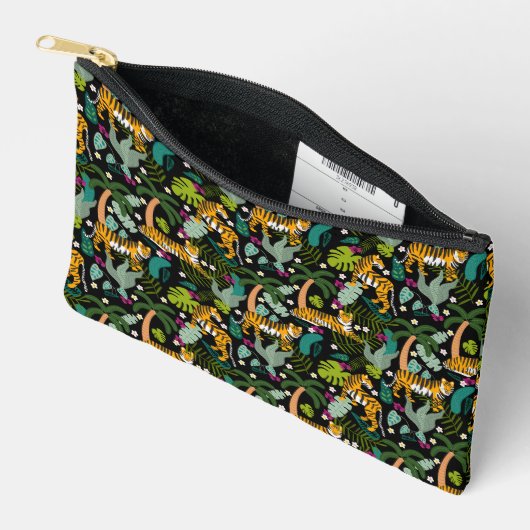 Tropical Tiger Black Botanle Safari Cats Zubehörtasche (Offen)