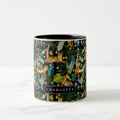 Tropical Tiger Black Botanle Safari Cats Zweifarbige Tasse (Mittel)