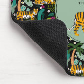Tropical Tiger Black Botanle Safari Name Mousepad (Ecke)