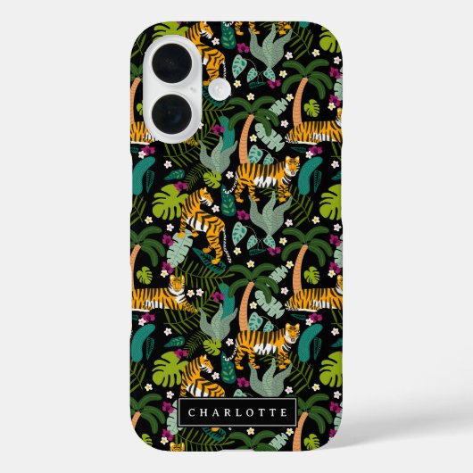 Tropical Tiger Black Jungle Safari Cats Case-Mate iPhone Hülle (Rückseite)