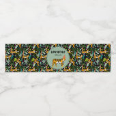 Tropical Tiger Botanle Safari Wasserflaschenetikett (Einzelnes Label)