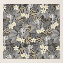 Tropical Tiger Hawaiian Palm Dschungel in Grau