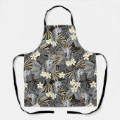 Tropical Tiger Hawaiian Palm Jungle Gray Schürze (Vorderseite)