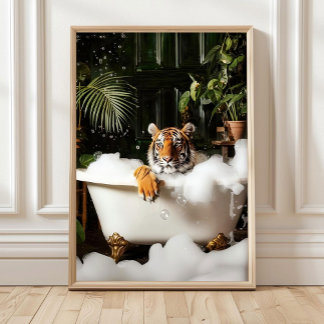 Tropical Tiger im Badewanne-Druck - Badezimmer-Wan Poster
