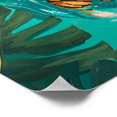 Tropical Tiger Swimming in River Bathroom Print Poster (Ecke)