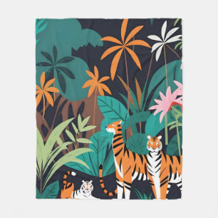 Tropical Tiger Trio Fleecedecke