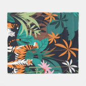 Tropical Tiger Trio Fleecedecke (Vorderseite (Horizontal))