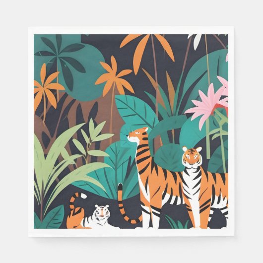 Tropical Tiger Trio Serviette (Vorderseite)
