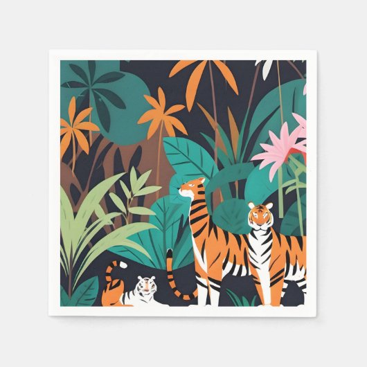 Tropical Tiger Trio Serviette (Vorderseite)