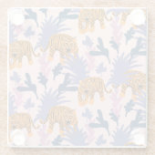 Tropical Tigers Jungle Vintag Pattern Glasuntersetzer (Rückseite)