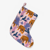 Tropical Tigers Jungle Vintag Pattern Kleiner Weihnachtsstrumpf (Vorderansicht (hängend))