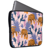 Tropical Tigers Jungle Vintag Pattern Laptopschutzhülle (Vorne Rechts)