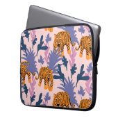Tropical Tigers Jungle Vintag Pattern Laptopschutzhülle (Vorderseite Links)