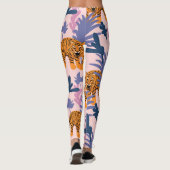 Tropical Tigers Jungle Vintag Pattern Leggings (Rückseite)