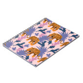 Tropical Tigers Jungle Vintag Pattern Notizblock (Linke Seite)