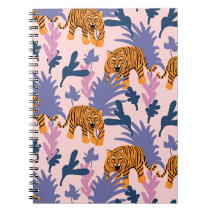 Tropical Tigers Jungle Vintag Pattern Notizblock