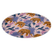 Tropical Tigers Jungle Vintag Pattern Schneidebrett (Ecke)