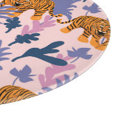 Tropical Tigers Jungle Vintag Pattern Schneidebrett (Ecke)