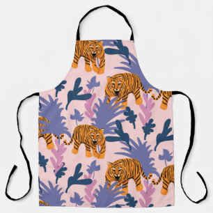 Tropical Tigers Jungle Vintag Pattern Schürze