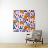 Tropical Tigers Jungle Vintag Pattern Wandteppich (Beispiel)