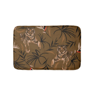 Tropical Tigers Paradise Blume Muster Badematte
