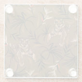 Tropical Tigers Paradise Blume Muster Glasuntersetzer (Rückseite)