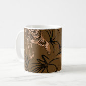 Tropical Tigers Paradise Blume Muster Kaffeetasse (Vorderseite Links)