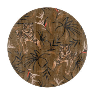 Tropical Tigers Paradise Blume Muster Schneidebrett