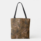 Tropical Tigers Paradise Blume Muster Tasche (Rückseite)
