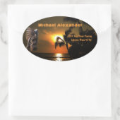 Tropical Tiki Address Label Ovaler Aufkleber (Tasche)