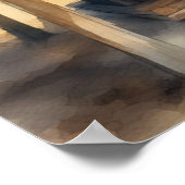 Tropical Tiki Bar at Sunset - Aquarell Vibe Poster (Ecke)