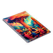 Tropical Tiki Bar Under Glowing Lantern Tree Notizblock (Rechte Seite)