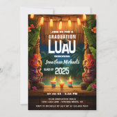 Tropical Tiki Hawaiian Island Luau Abschluss Einladung (Vorderseite)
