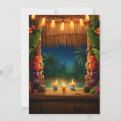 Tropical Tiki Hawaiian Island Luau Abschluss Einladung (Rückseite)