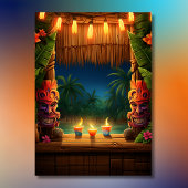 Tropical Tiki Hawaiian Island Luau Abschluss Einladung