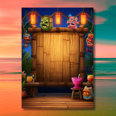 Tropical Tiki Hawaiian Island Luau Abschluss Einladung