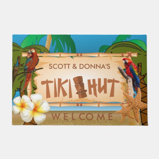 Tropical Tiki Hut Design Fußmatte (Vorderseite)