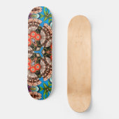 Tropical Tiki Kaleidoscope Muster Skateboard (Vorderseite)