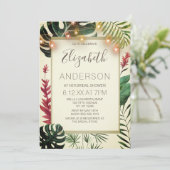 Tropical Tiki Lights BRAUTPARTY Einladung (Stehend Vorderseite)