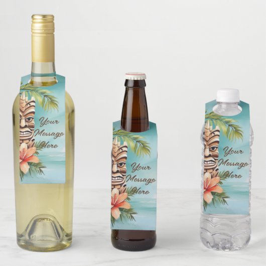 Tropical Tiki Party Flaschenanhänger (Beispiel)