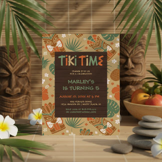 Tropical Tiki Party Geburtstag Einladung