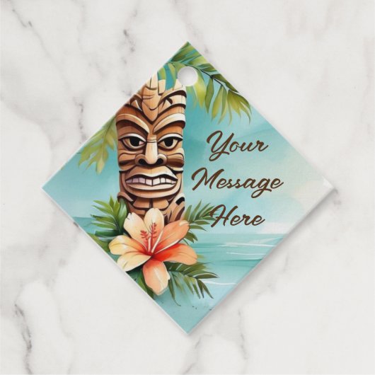 Tropical Tiki Party Geschenkanhänger (Vorderseite)
