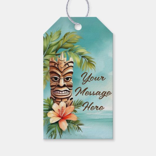 Tropical Tiki Party Geschenkanhänger (Vorderseite)