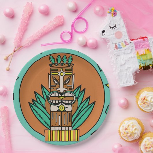 Tropical Tiki Party Hut Hawaii Party Pappteller (Party)