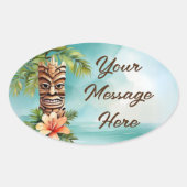 Tropical Tiki Party Ovaler Aufkleber (Vorderseite)