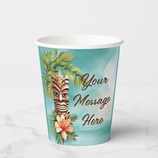 Tropical Tiki Party Pappbecher (Rückseite)